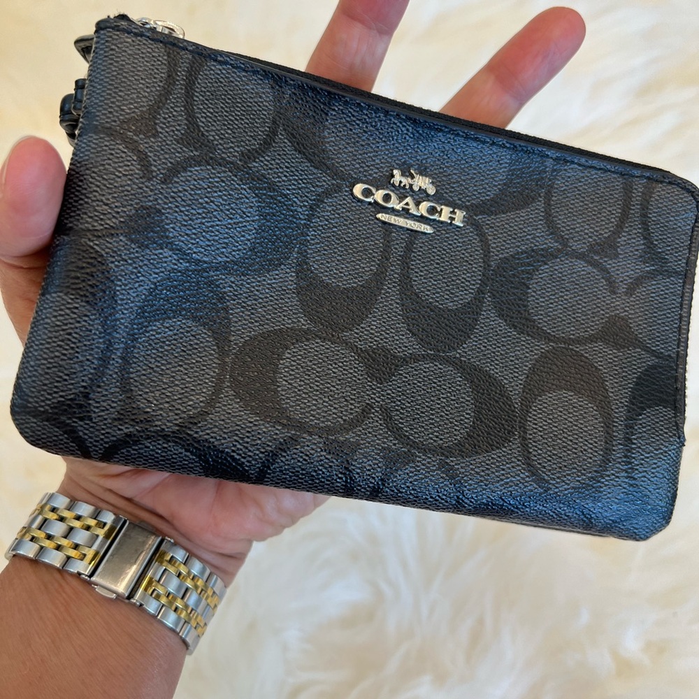 Coach Black Signature Wristlet